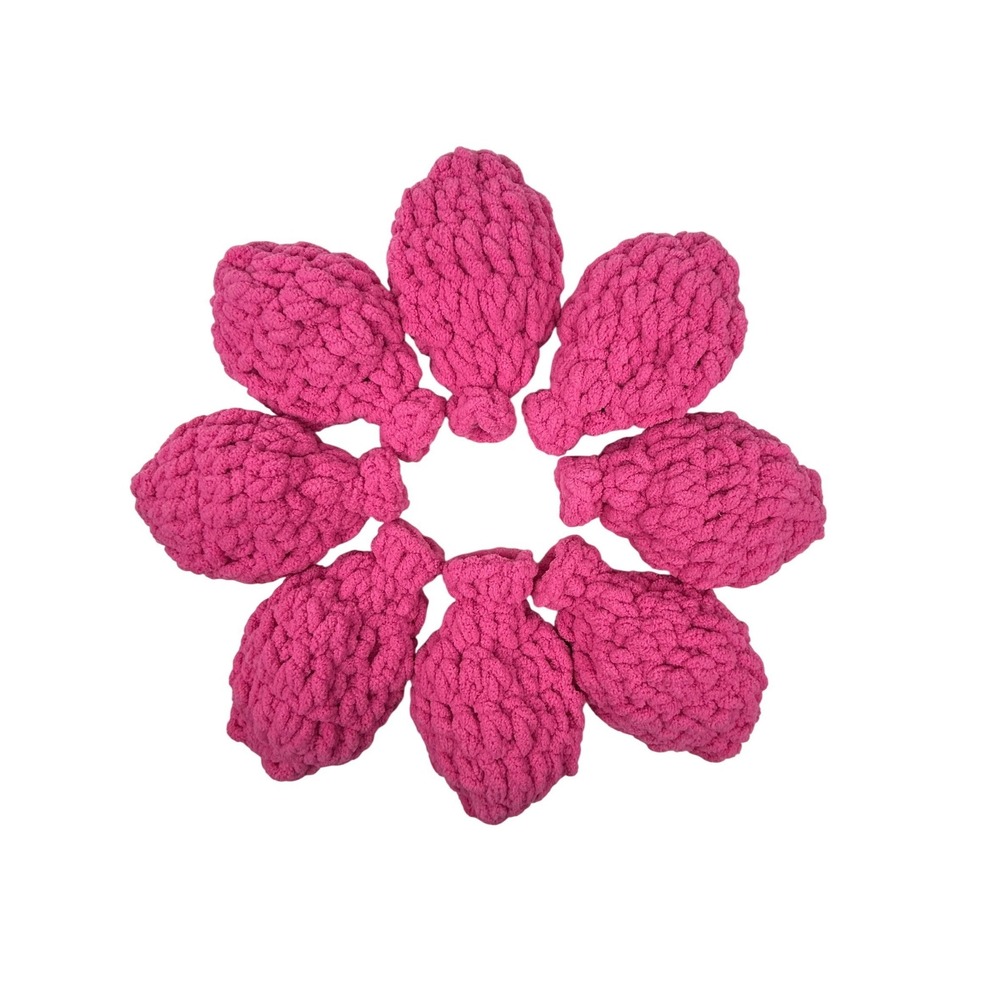 Reusable Crochet Water Balloons Handmade Latex Free Pink Set of 8